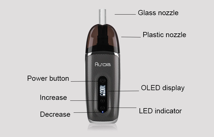 Wholesale Portable Electronic Cigarette Dry Herb Vaporizer Ceramic Atomizer with LED Display