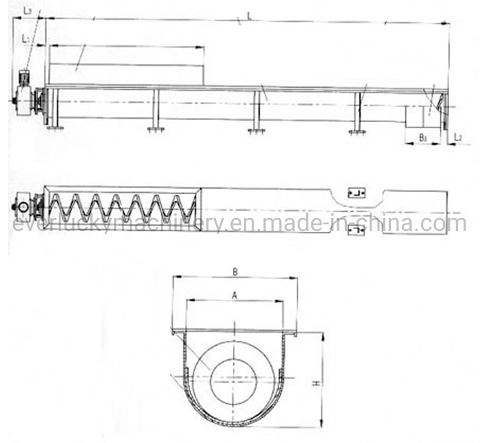 Advanced Technical Convenient Operation Conveying Sticky Materials Auger Conveyor Shaftless U Through Screw Conveyor