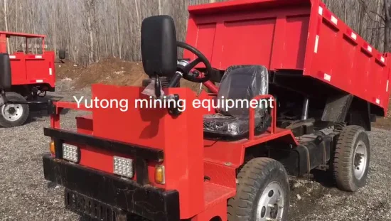Estilo de despejo lateral do carro de mineração com tração nas quatro rodas da China, carrinho de mineração de quatro rodas para o projeto de mineração, equipamento de mineração da China